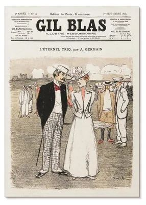 Zdjęcie produktu dla PLAKAT – 59 x 84 cm (A1) – Théophile Steinlen – „Wieczne trio” (1899) – miedzioryt autorstwa Théophile’a Alexandre’a Steinlena – dekoracja ścienna do salonu, sypialni i przedpokoju, nowoczesny plakat, bez ramy