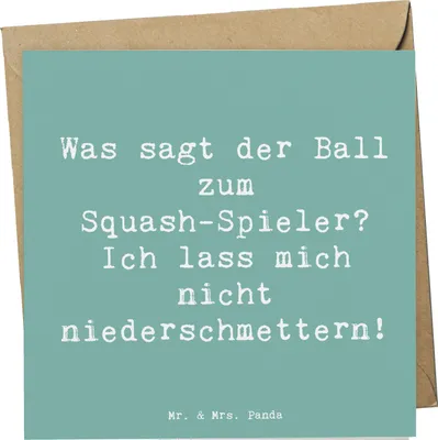 Produktbild von Mr. & Mrs. Panda Glückwunschkarte Spruch Squash Humor - Meeresbrise - Geschenk, Ballspiel, Sportler Geschenke, anlasskarte, Körperliche Fitness, doppelkarte, Grußkarte
