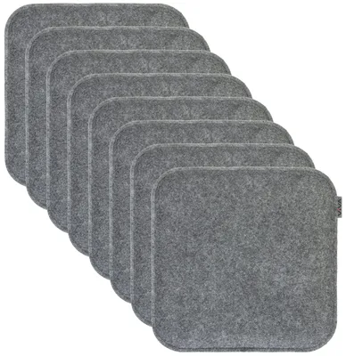 Image de Lot de 8 coussins en feutre pour chaises, dimensions 35 x 35 x 2 cm. Coussins durables et robustes, adaptés à une utilisation intérieure et extérieure