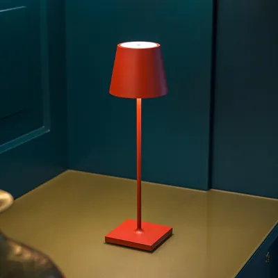 Obrázok produktu pre SIGOR dobíjacia stolná lampa Nuindie 38cm USB-C ohnivo červená okrúhla 2,2W FlexMood 2200K/2700K IP54 Ra85 stmievateľná