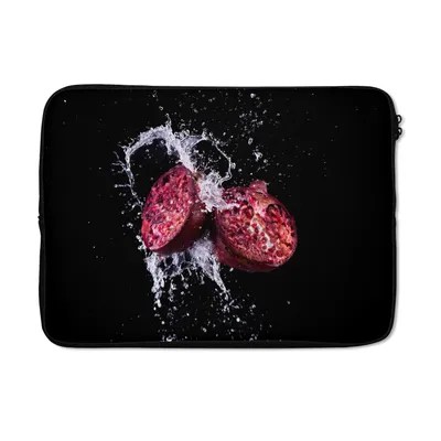 Produktbild von MuchoWow® Laptop Hülle 13 Zoll Granatapfel - Frucht - Wasser - Schwarz - Violett Laptoptasche - Laptophülle - Sleeve - Rundumschutz