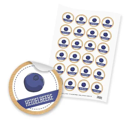 Produktbild von itenga 24x Sticker "Heidelbeere" (Motiv 172)