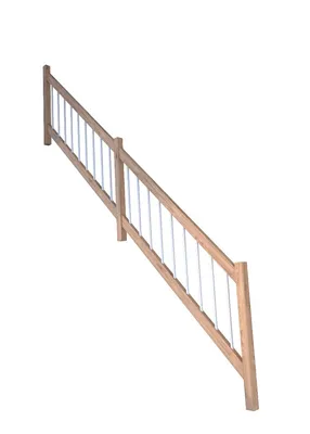 Produktbild von Treppengeländer Modell Lindos Gerade Eiche-Holz-Edelstahl Weiß