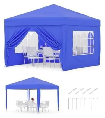Productafbeelding van Pop-up paviljoen, waterdicht dak, UV-bescherming, blauw