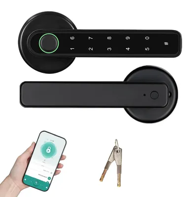 Slimmes Türschloss mit Fingerabdruck, App, Tastenfeld und Schlüssel
