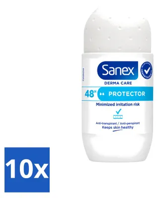Productafbeelding van 10 x Sanex Dermo Protector Deodorant Roller - 53 ml - Voordeelverpakking - 10 stuks