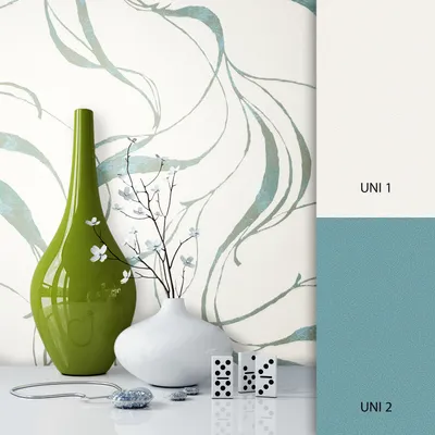 Produktbild von NEWROOM Tapete Creme Vliestapete Linien - Abstrakt Weiß Blau Mustertapete Modern