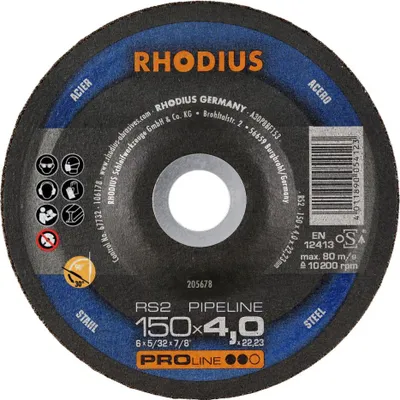 Image de RHODIUS Meule RS2 PIPELINE 150 x 4,0 x 22,23 PROline