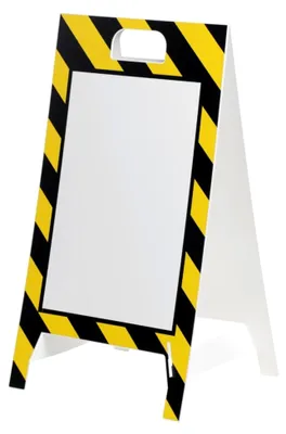 Produktbild von Aufsteller, unbeschriftet, zum Selbstbekleben und -beschriften, gelb/schwarz, 350x650mm