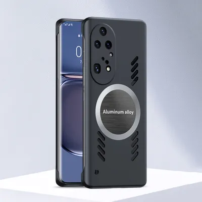 Produktbild von Huawei P50 Pro Hülle, Frameless PC Matt Kühlabdeckung Loch Wärmeableitung Schutzhülle für Huawei P50 Pro Schwarz