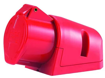 Produktbild von HEDI 9059 Wand-Steckdose CEE 400V 63A mit Klappdeckel, für Montage im Freien