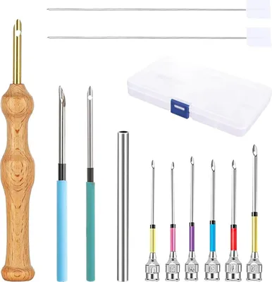 Produktbild von 12 StüCk Punch Needle Set Stickerei Punch Nadel Werkzeug Set Sticknadeln Stanznadel Set | Für Sticken Zubehör DIY Stickerei Basteln