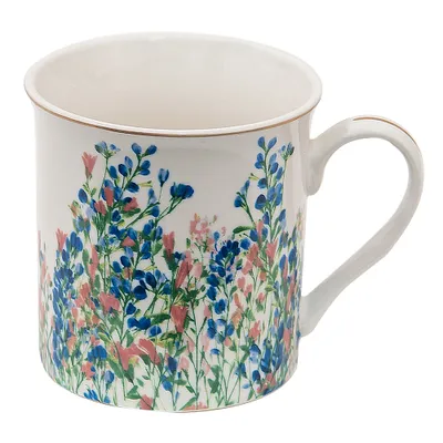 Produktbild von Clayre & Eef Tasse 330 ml Blau Weiß Porzellan Blumen