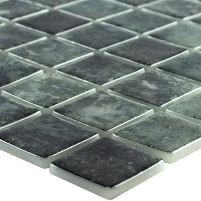 Produktbild von Glas Schwimmbad Mosaik Baltic Schwarz 25x25mm