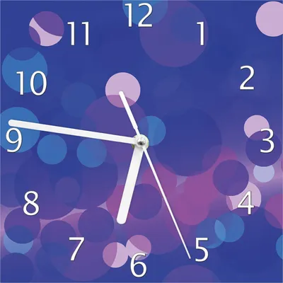 Produktbild von Wallario Design Wanduhr Blaue Kreise mit pink - harmonisches Muster aus Echtglas, Größe 20 x 20 cm