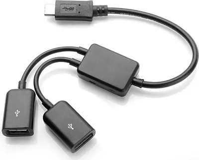 Produktbild von H67 USB C Stecker auf Dual USB Buchse Kabel Adapter 19cm USB OTG Lade Splitter