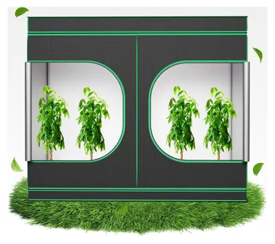 Produktbild von Grow-Zelt für Pflanzen, Zuchtzelt, Gewächshaus, Anzucht von Gemüse und Kräutern, Indoor-Anbauzelt, Growroom für Blumen und kleine Tomaten, Größe: 240x120x200 cm