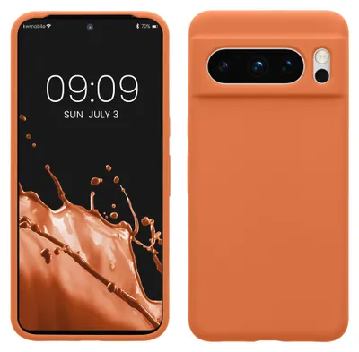 Produktbild von kwmobile Handyhülle für Google Pixel 8 Pro Hülle, für Pixel 8 Pro Case - Hülle Silikon - kabelloses Laden - Warme Aprikose