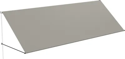 Produktbild von UISEBRT Fallarmmarkise 400x145 cm Grau – Wandmontierte Balkonmarkise mit robustem Aluminiumrahmen & wasserabweisendem Stoff, ideal für Fenster, Terrasse oder Bistro