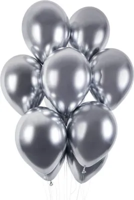 Immagine prodotto di Palloncini in lattice, Argento cromato lucido, 33 cm, 50 pz.