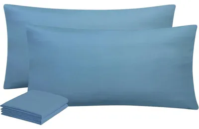 Produktbild von Kissenbezug 40x80 cm 2er Set Denimblau Mikrofaser mit Reißverschluss Bügelfrei