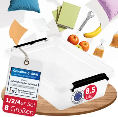 Productafbeelding van BOXXivo opbergbox 8,5 liter met deksel – BPA-vrije, stapelbare box, robuust en geschikt voor voedsel