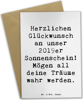 Produktbild von Mr. & Mrs. Panda Grußkarte Spruch 2019 Geburtstag - Weiß - Geschenk, Geburtstagsgeschenk, Geburtstagsparty, Geburtstagsgeschenke, Alter, weihnachtskarten, hochzeitskarten