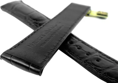 Produktbild von Maurice Lacroix Masterpiece  Uhrenarmband Kroko Leder schwarz  33162, Stegbreite:20mm
