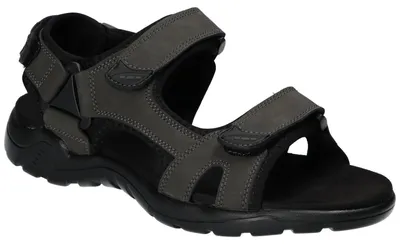Produktbild von American Club CY194 Herren Leder Sandalen Klettverschluss leichte Sommer Schuhe bequem, Grau 45