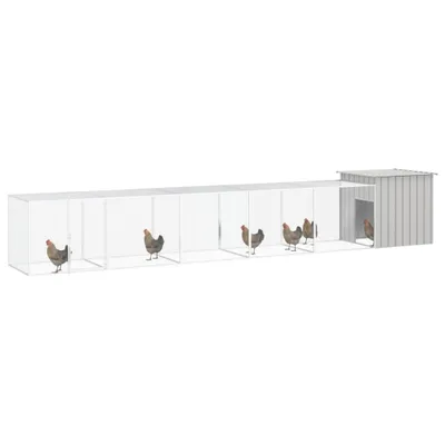 Zdjęcie produktu dla vidaXL Klatka dla kurcząt szara 600x91x100 cm Stal ocynkowana