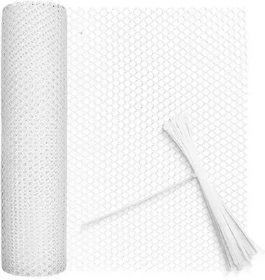 Zdjęcie produktu dla Oczka z dzięcięcięciem, plastikowy płot, otworek 8 mm, ogrodzenie do kurczaka (białe, 40 cm × 3 m)