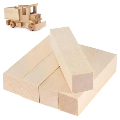 Productafbeelding van Lindeholz snijblokken, 5 stuks, 15 x 5 x 5 cm, voor houtbewerking
