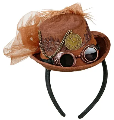 Produktbild von WIDMANN MILANO Steampunk Haarreif Mini-Zylinder Wildlederoptik Retro Party