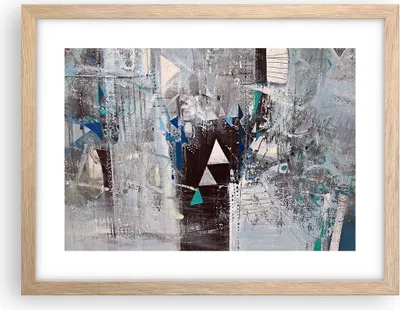 Produktbild von Gerahmtes Poster - Rahmen in heller Eiche - Abstraktion modern - 40x30 cm - Wand Bild - Wanddeko - Wandbilder - Wandposter - Bilderrahmen - Bilder - Kunstdruck - Wandbild - P2NAA40x30-4006