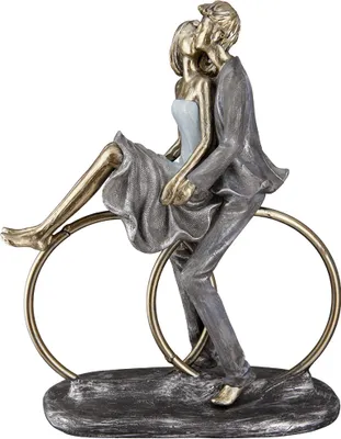Zdjęcie produktu dla Gilde Skulptur, Paar, "Paar auf Ringen", Ringemotiv, Kunstharz, goldfarben, VE 2, L. 8 cm, B. 20 cm, H. 25 cm 37449 4063387374498