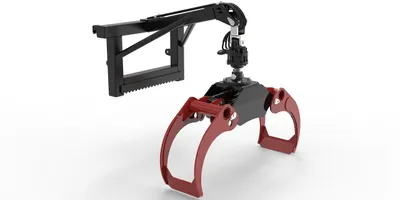 Produktbild von Euro-Anbaurahmen mit Forstgreifer OG24, Pendelgelenk und Rotator - [ FHR 4.500L 4,5t Bolzenrotator  ]