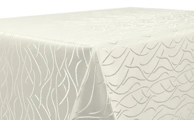 Produktbild von Damast Jacquard bügelfrei pflegeleicht Streifenmuster Tischwäsche,Champagner, (Eckig180x135cm)