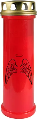 Produktbild von Grabkerze Rot, Brenndauer: 100 Stunden ( 4 Tage ), Motiv: Engelsflügel