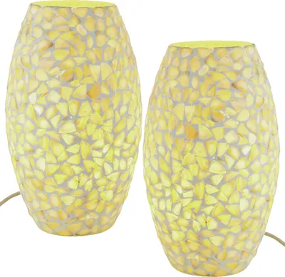 Image de lot de 2 lampes de table Boho Déco Lampe de chevet en verre Mosaïque Tiaga -2-