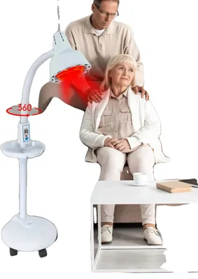 Zdjęcie produktu dla Lampa grzewcza na podczerwień, regulowana temperatura, mobilność 360°, BIAŁA
