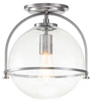Zdjęcie produktu dla Lampa sufitowa Somerset szczotkowany nikiel 1xE27x60W metal wym:32x28x28cm IP20 Quintiesse