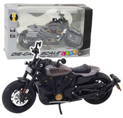 Image de Lean Toys Moto chopper en métal avec lumières et sons, noir et gris, pièces détachées, échelle 1:12