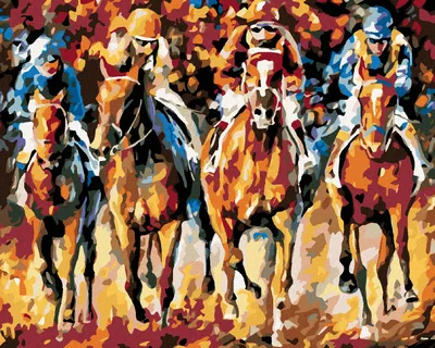 Zdjęcie produktu dla Zuty - Painting by Numbers - CROSSES ON HORSES, 40x50 cm, naciągnięte płótno na ramę