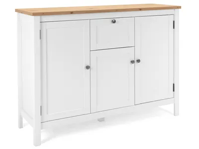 Produktbild von Kommode Berge 120cm 3 Türen und 1 Schublade - weiß/Eiche