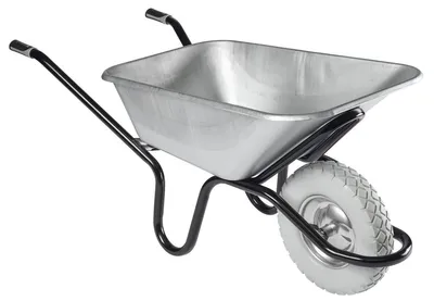 Immagine prodotto di Carriola con vasca zincata - Capacità: 120 litri - Portata: 250 kg - Metallo nero