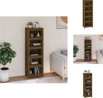 Obrázok produktu pre vidaXL Regál na knihy medovo hnedý 50x35x154 cm masívne borovicové drevo - Regály a knižnice