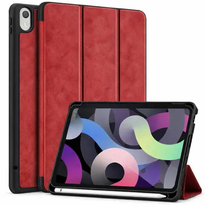 Produktbild von Schutzhülle für Apple iPad 12th 11" (A18) / iPad 11th 11" (A16) / iPad 10 10.9" Generation (2026/2025/2022) Tasche Hülle - ROT MARMOR mit Stifthalter