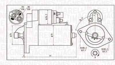 Produktbild von MAGNETI MARELLI 063721135010 Starter Anlasser 2kW für TOYOTA AVENSIS Kombi (T25) 12V