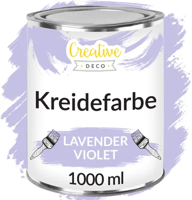 Produktbild von Creative Deco Violette Kreidefarbe für Möbel 1000 ml | Möbellack, Möbelfarbe | Für Landhaus, Vintage-Stil, Decoupage, Möbel-Renovierung | Matt Abwaschbar | Wisch-Effekt und Gradient-Effekt möglich