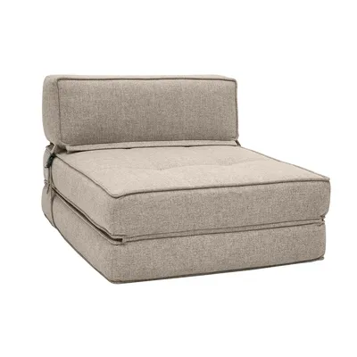 Produktbild von Miliboo - Schlafsofa taupefarbener Stoff 1-Sitzer KATY